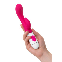 Вибратор с клиторальным стимулятором A-Toys by TOYFA Nessy, силикон, розовый, 20 см