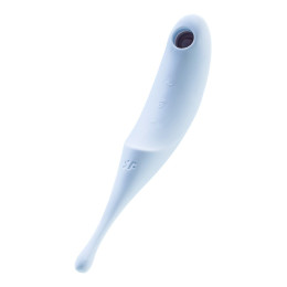 Точечный вибратор с вакуумной стимуляцией Satisfyer Twirling Pro, силикон, голубой, 20 см