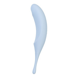 Точечный вибратор с вакуумной стимуляцией Satisfyer Twirling Pro, силикон, голубой, 20 см