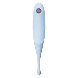 Точечный вибратор с вакуумной стимуляцией Satisfyer Twirling Pro, силикон, голубой, 20 см