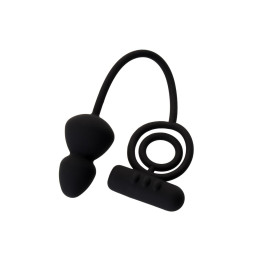 Анальная пробка Erotist Ruffle с дополнительной стимуляцией, силикон, черная, M