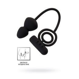 Анальная пробка Erotist Ruffle с дополнительной стимуляцией, силикон, черная, M