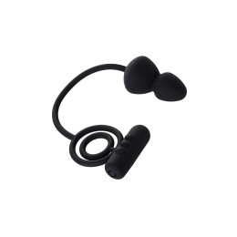 Анальная пробка Erotist Ruffle с дополнительной стимуляцией, силикон, черная, M