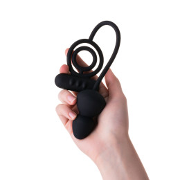 Анальная пробка Erotist Ruffle с дополнительной стимуляцией, силикон, черная, M