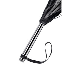 Плеть большая Pecado BDSM, металлическая рукоять, чёрные хлысты, натуральная кожа