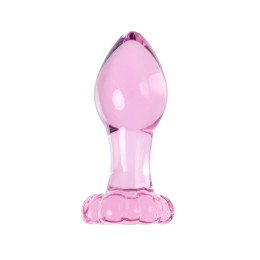 Анальная втулка Sexus Glass, стекло, розовая, 8,3 см