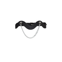 Чокер-волна Pecado BDSM, с цепочкой, натуральная кожа, черный
