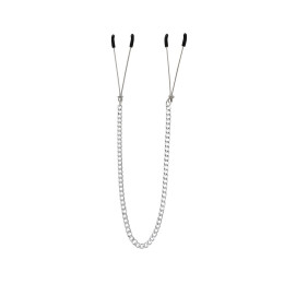 Зажимы на соски Pecado BDSM, «Вилки», на цепочке, металл, серебро