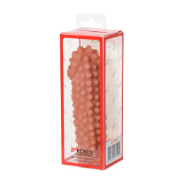 Насадка реалистичная KOKOS EXTREME SLEEVE 10-M с дополнительной стимуляцией, TPE, телесная, 15.8 см