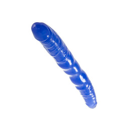 Двусторонний фаллоимитатор TOYFA Basic, TPE, синий, 28,5 см