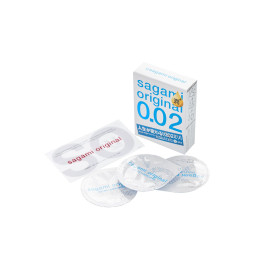 Презервативы Sagami, original 0.02, extra lub, полиуретан, 19 см, 3 шт.