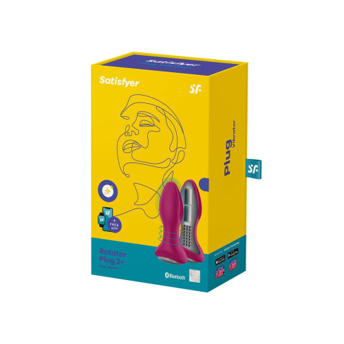 Анальный вибратор Satisfyer Rotator Plug 2+ Connect App, силикон, красный, 13,5 см