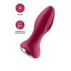 Анальный вибратор Satisfyer Rotator Plug 2+ Connect App, силикон, красный, 13,5 см