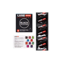 Презервативы Luxe, royal black collection, латекс, гладкие, 18 см, 5,2 см, 3 шт.