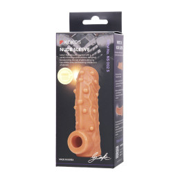 Насадка реалистичная KOKOS NUDE SLEEVE с дополнительной стимуляцией, TPE, телесная, 10 см