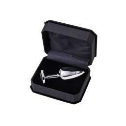 Анальная втулка Metal by TOYFA, металл, серебряная, с черным кристаллом, 10 см, Ø 4 см, 360 г