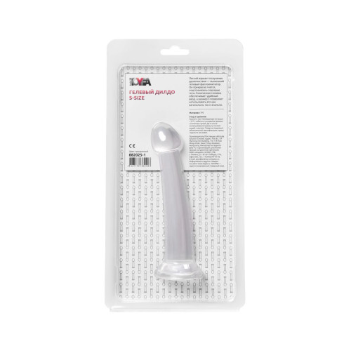 Нереалистичный фаллоимитатор TOYFA Basic Jelly Dildo S, TPE, прозрачный, 15,5 см
