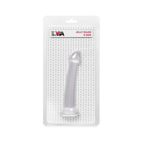 Нереалистичный фаллоимитатор TOYFA Basic Jelly Dildo S, TPE, прозрачный, 15,5 см