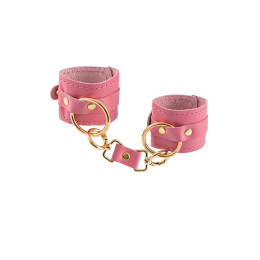 Наручники Pecado BDSM, прямоугольные, однослойные, натуральная кожа, розовый