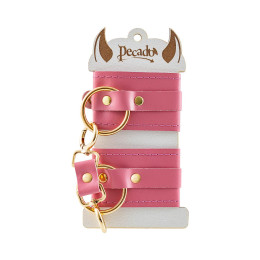 Наручники Pecado BDSM, прямоугольные, однослойные, натуральная кожа, розовый