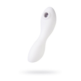 Вакуумный стимулятор клитора с вибрацией Satisfyer Curvy Trinity 5 Connect App, белый, 16,5 см