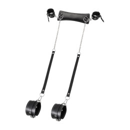 Система фиксации рук и ног Pecado BDSM, с мягкой нагрудной подушечкой, натуральная кожа, черная