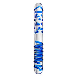 Двусторонний фаллоимитатор Sexus Glass, стекло, прозрачный, 22 см