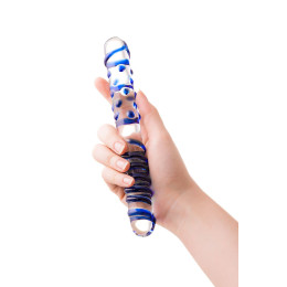 Двусторонний фаллоимитатор Sexus Glass, стекло, прозрачный, 22 см