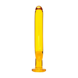 Нереалистичный фаллоимитатор Sexus Glass, стекло, желтый, 17,5 см