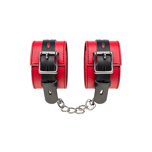 Оковы на ноги TOYFA Theatre, кожа, красный, 28 см