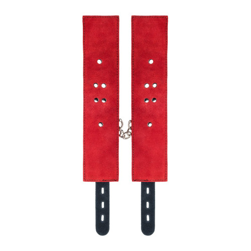 Оковы на ноги TOYFA Theatre, кожа, красный, 28 см