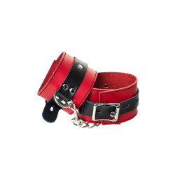 Оковы на ноги TOYFA Theatre, кожа, красный, 28 см