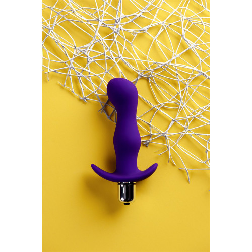 Анальная пробка с вибрацией A-Toys by TOYFA Kamet, размер M, силикон, фиолетовый, 12,9 см