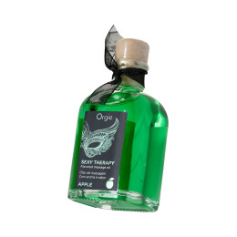 Комплект для сладких игр Orgie Lips (массажное масло для поцелуев, перо), яблоко, 100 мл