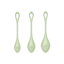 Набор вагинальных шариков Satisfyer YONI Power 2, силикон, светло-зеленый