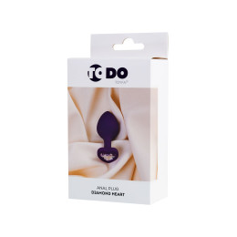 Анальная втулка ToDo by Toyfa Diamond Heart, силикон, фиолетовый, 8 см, Ø 3,5 см