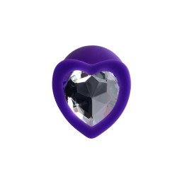 Анальная втулка ToDo by Toyfa Diamond Heart, силикон, фиолетовый, 8 см, Ø 3,5 см