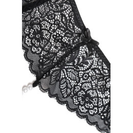 Трусы Eromantica, Freya, с бусами, черные, 44-46