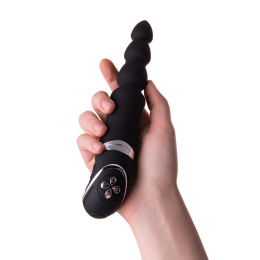Анальный вибростимулятор, силикон, черный, 20,7 см (в пакете)