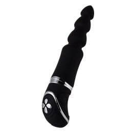 Анальный вибростимулятор, силикон, черный, 20,7 см (в пакете)