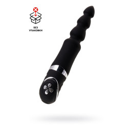 Анальный вибростимулятор, силикон, черный, 20,7 см (в пакете)