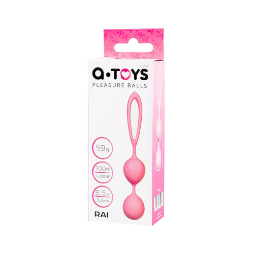 Вагинальные шарики A-Toys by TOYFA Rai, силикон, пудровый розовый, 17 см