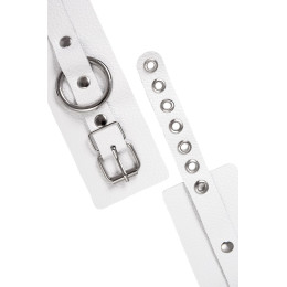 Наручники Pecado BDSM, мягкие с люверсами, натуральная кожа, белые