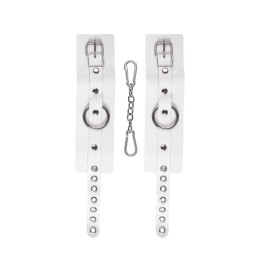 Наручники Pecado BDSM, мягкие с люверсами, натуральная кожа, белые