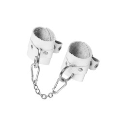 Наручники Pecado BDSM, мягкие с люверсами, натуральная кожа, белые
