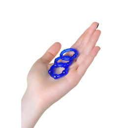 Набор эрекционных колец на пенис A-Toys by TOYFA Tian, TPE, синий, Ø 3,5/3/2 см