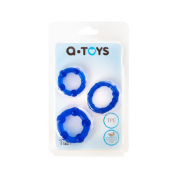 Набор эрекционных колец на пенис A-Toys by TOYFA Tian, TPE, синий, Ø 3,5/3/2 см