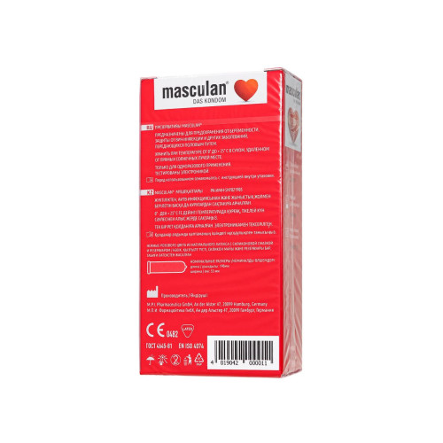 Презервативы Masculan, сlassic 1, нежные, 19 см, 5,2 см, 10 шт.