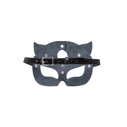 Маска кошки Pecado BDSM, рельефная, натуральная кожа, чёрная