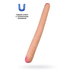 Фаллоимитатор RealStick Brutal Castor двусторонний, neoskin, телесный, 56 cм